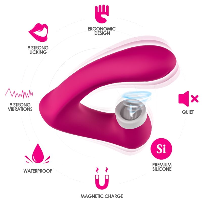 ARMONY - SECRETKISS LICKING VIBRATING CLIT & VIBRATOR CURVED FUCHSIA - Bild 3