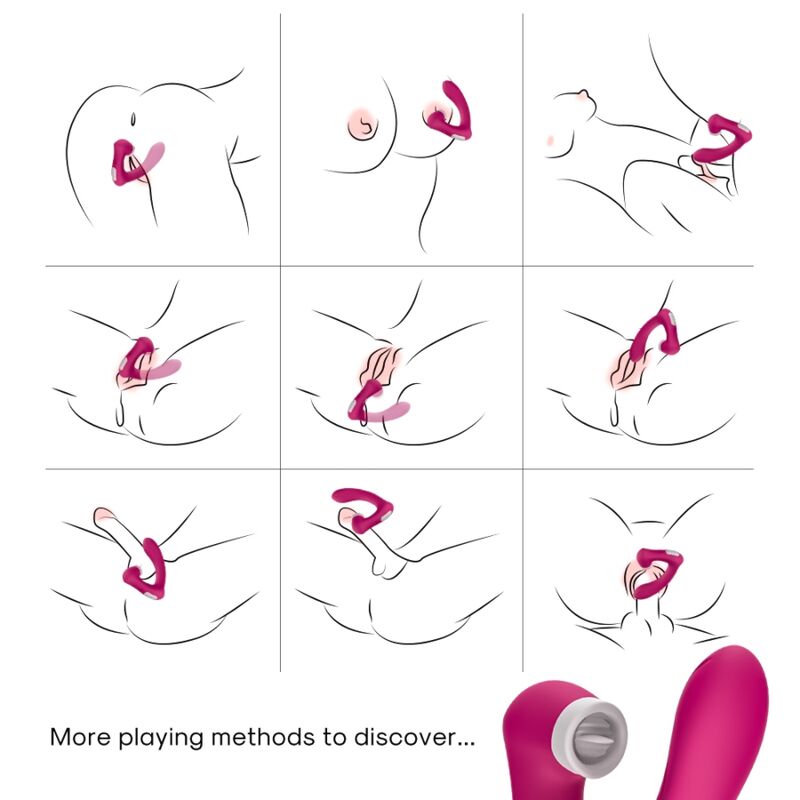 ARMONY - SECRETKISS LICKING VIBRATING CLIT & VIBRATOR CURVED FUCHSIA - Bild 2