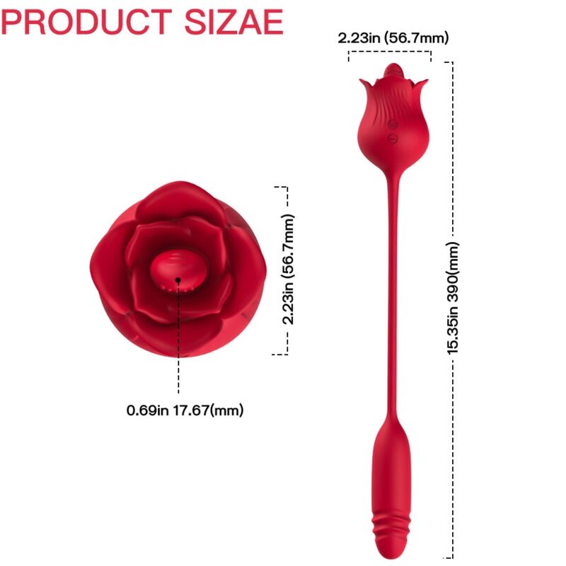 ARMONY - ROSELIP LICKING VIBRATING CLIT & VIBRATOR RED - Bild 3