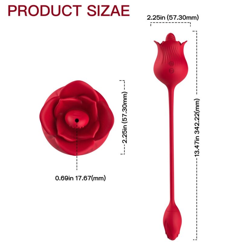 ARMONY - PINK CLITORIS STIMULATOR VIBRATOR WITH TAIL 10 MODES RED - Bild 5