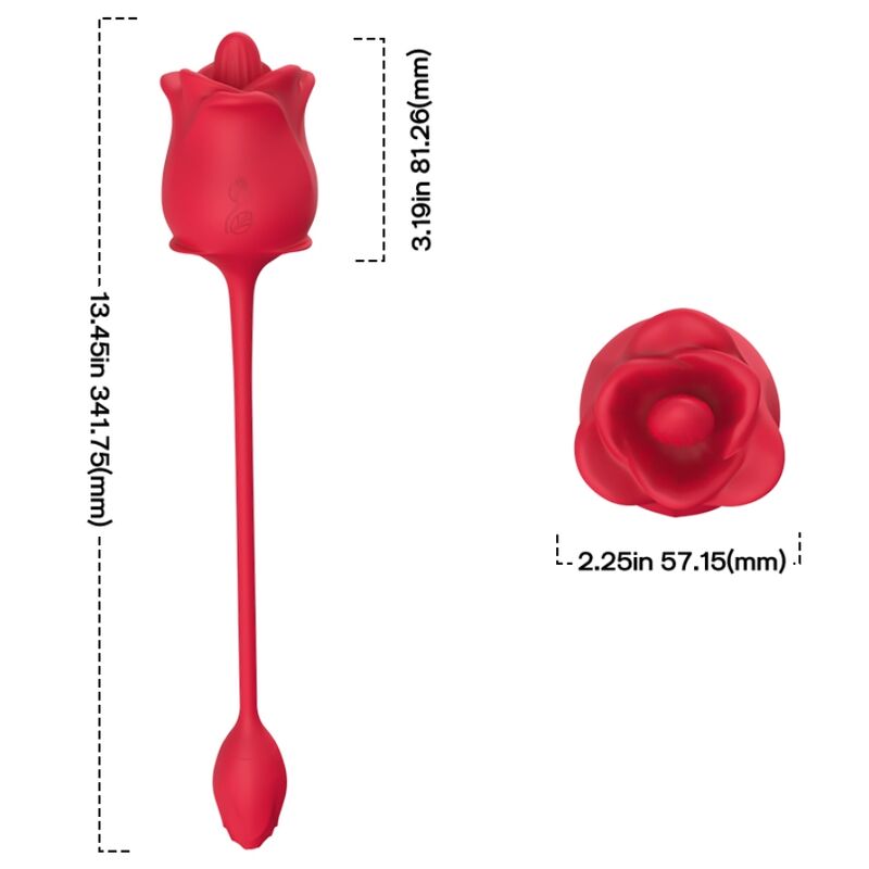 ARMONY - PINK 2 IN 1 SUCTION STIMULATOR & VIBRATOR 10 MODES WITH RED TAIL - Bild 4