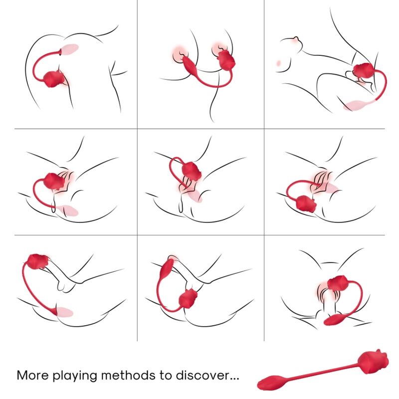 ARMONY - PINK 2 IN 1 SUCTION STIMULATOR & VIBRATOR 10 MODES WITH RED TAIL - Bild 2