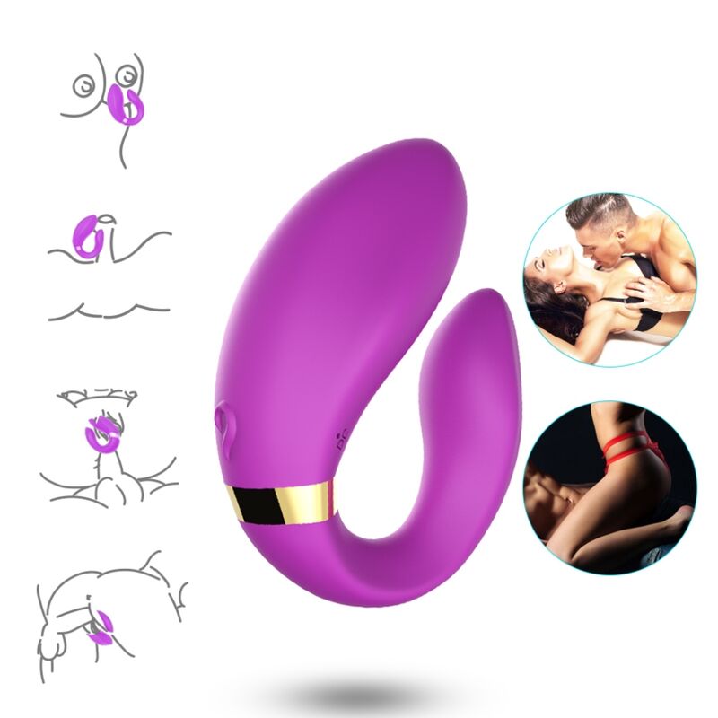 ARMONY - CRESCENT VIBRATOR FOR COUPLES REMOTE CONTROL PURPLE - Bild 4