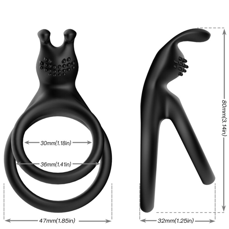 Alternative view of ARMONY - TENSY DOUBLE RABBIT RING BLACK