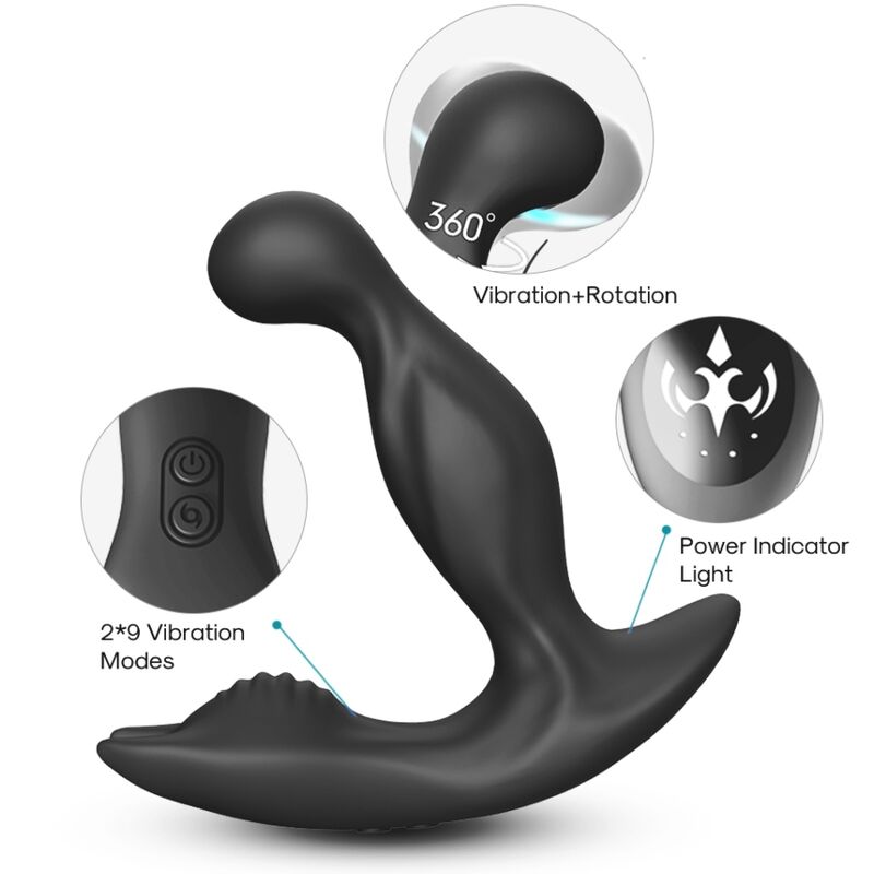 Alternative view of ARMONY - BAT KING VIBRATOR ANAL PROSTATE ROTATOR REMOTE CONTROL BLACK