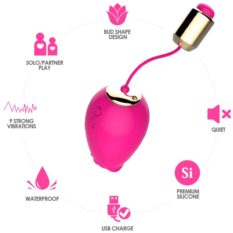 ARMONY - MANDALA EGG VIBRATOR G-SPOT REMOTE CONTROL FUCHSIA - Bild 5