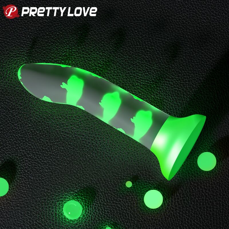 Alternative view of PRETTY LOVE - MAGICAL NIGHTFALL DILDO WITHOUT VIBRATION LUMINOUS GREEN