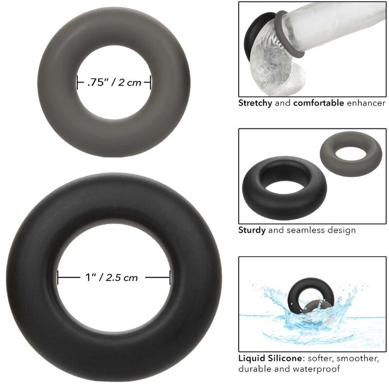 Alternative view of CALEXOTICS - ALPHA PROLONG SET OF 2 RING GREY