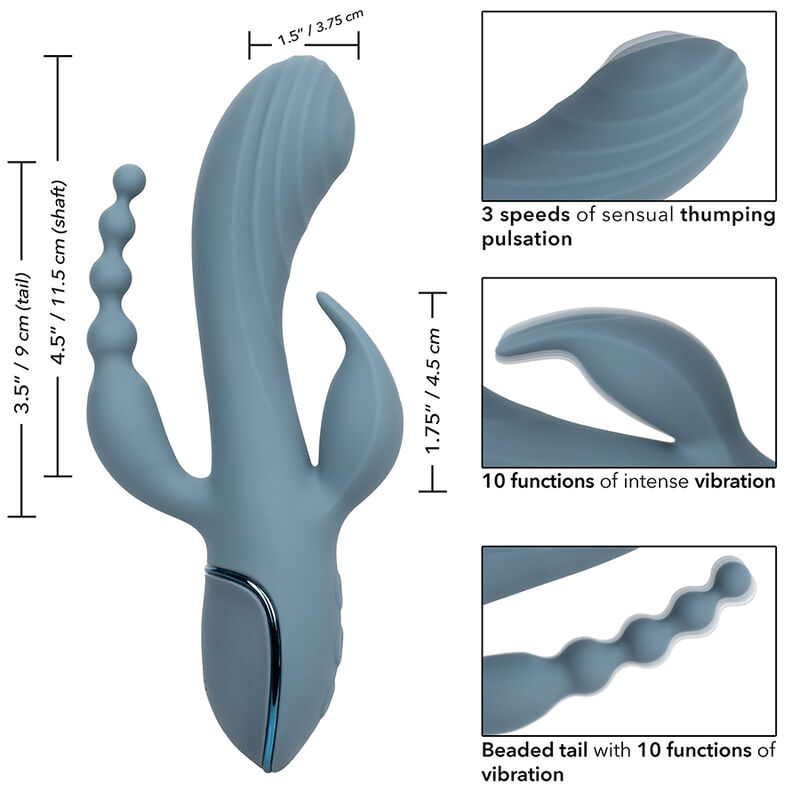 CALEXOTICS - VIBRATOR TRIPLE ECSTASY GREY - Bild 5