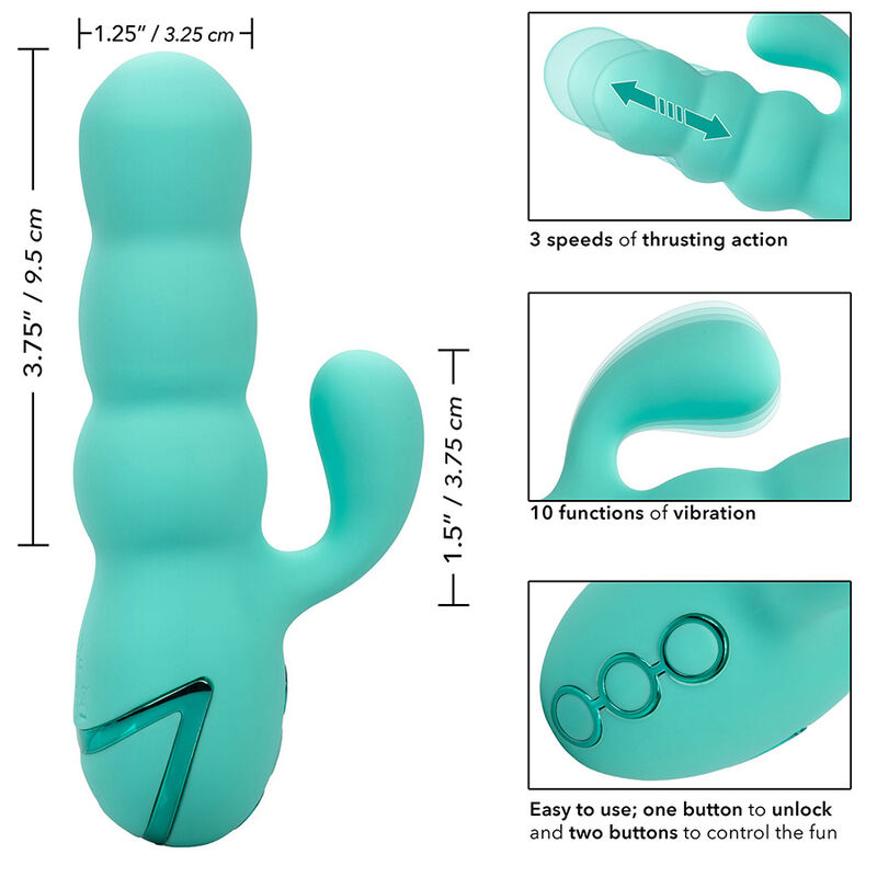 CALEXOTICS - DEL MAR DIVA VIBRATOR RABBIR AQUA GREEN BY CALIFORNIA DREAMING - Bild 12