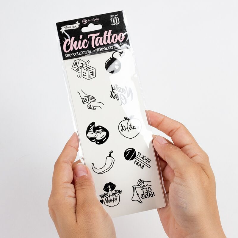 SECRET PLAY - SET OF 10 SPICY COLLECTION TEMPORARY TATTOOS - Bild 4