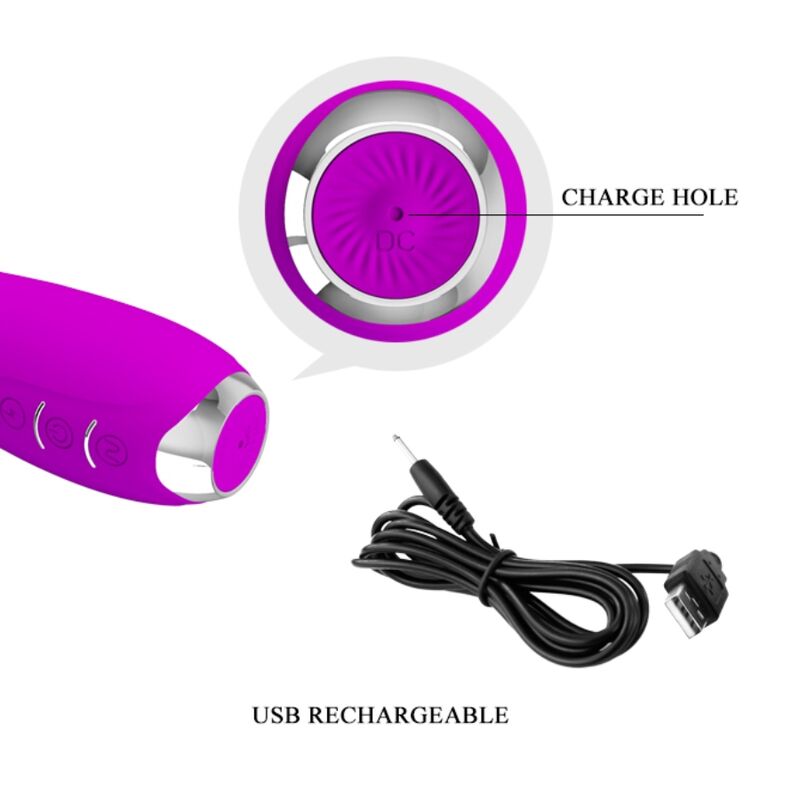 PRETTY LOVE - HECTOR RECHARGEABLE ELECTROSHOCK VIBRATOR WATERPROOF PURPLE - Bild 6