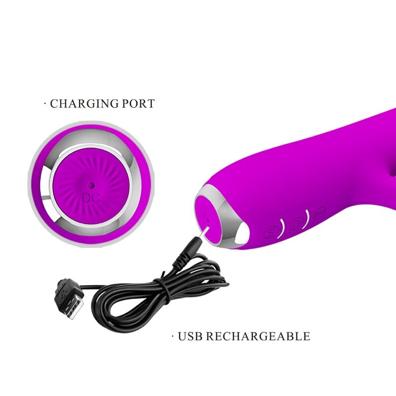 PRETTY LOVE - RACHEL RECHARGEABLE VIBRATOR WITH PURPLE SUCTION CUP - Bild 4