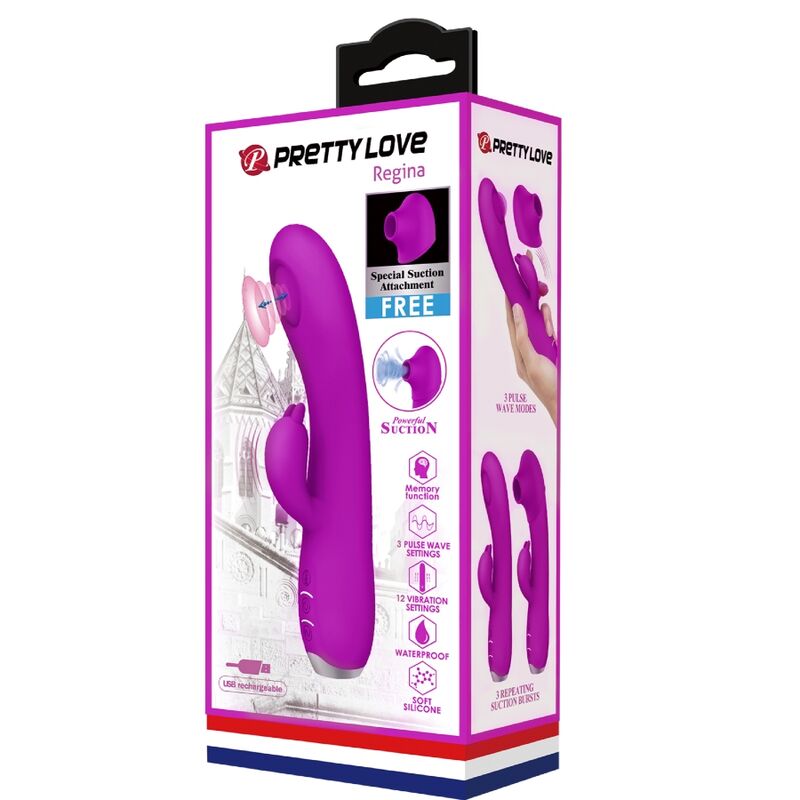 PRETTY LOVE - REGINA RECHARGEABLE VIBRATOR-SUCTION GEL PURPLE - Bild 10