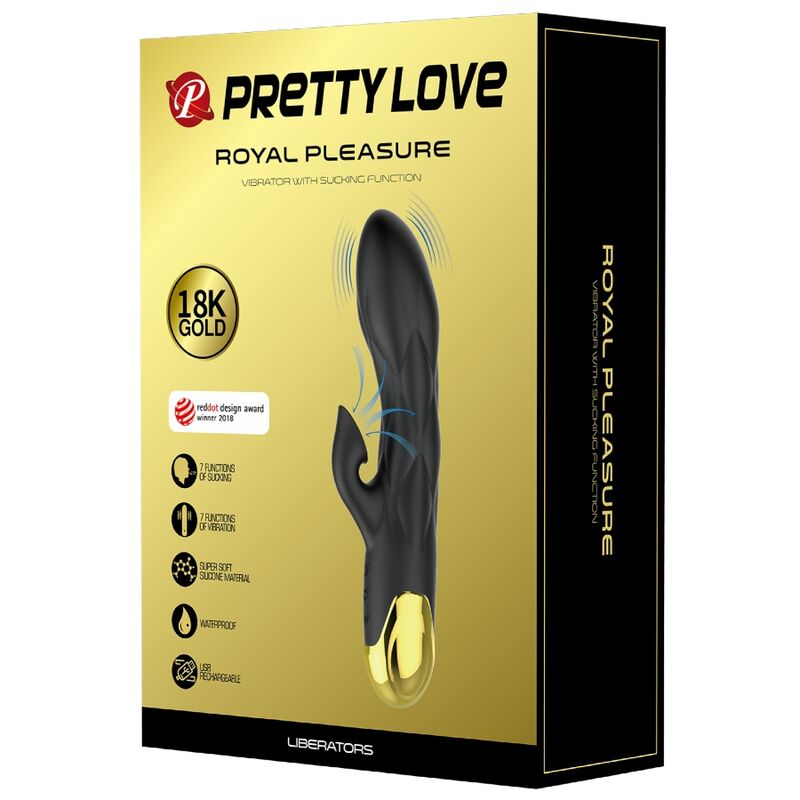 Alternative view of PRETTY LOVE - BLACK RECHARGEABLE GOLD PLATED LUXURY VIBRATOR