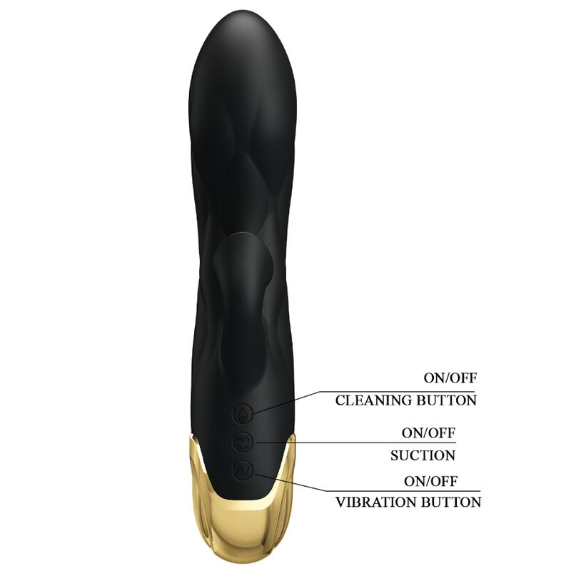 PRETTY LOVE - BLACK RECHARGEABLE GOLD PLATED LUXURY VIBRATOR - Bild 4