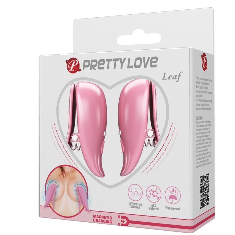 PRETTY LOVE - LEAF VIBRATING NIPPLE CLAMPS PINK - Bild 6