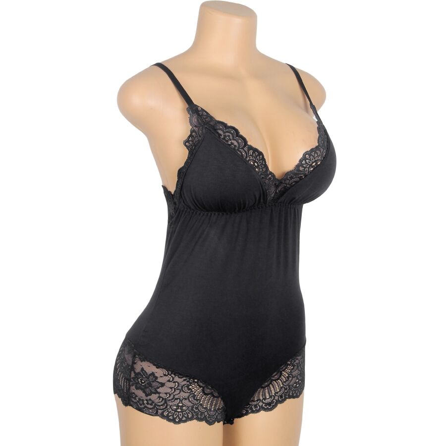 SUBBLIME - BLACK FLORAL LACE DETAIL TEDDY S/M - Bild 6