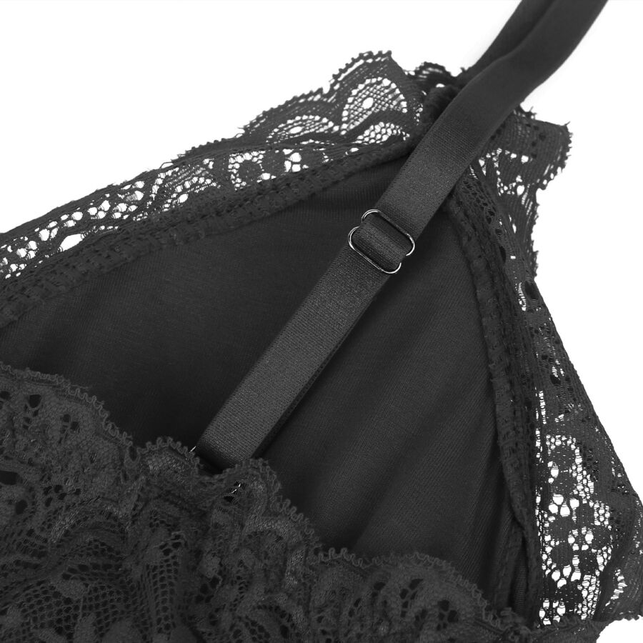 SUBBLIME - BLACK FLORAL LACE DETAIL TEDDY S/M - Bild 16
