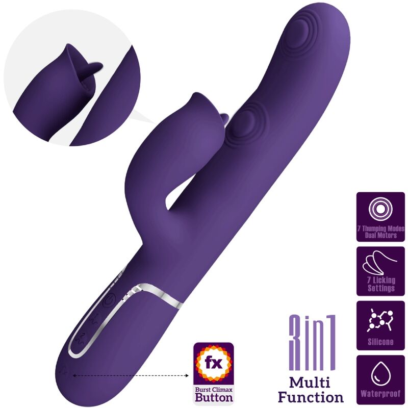 Alternative view of PRETTY LOVE - RABBIT VIBRATOR WITH LICKING PURPLE