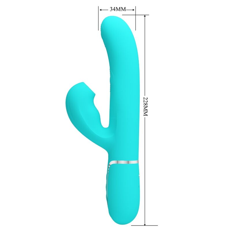 Alternative view of PRETTY LOVE - PERLITA MULTIFUNCTION 3 IN 1 G-SPOT VIBRATOR AQUA GREEN