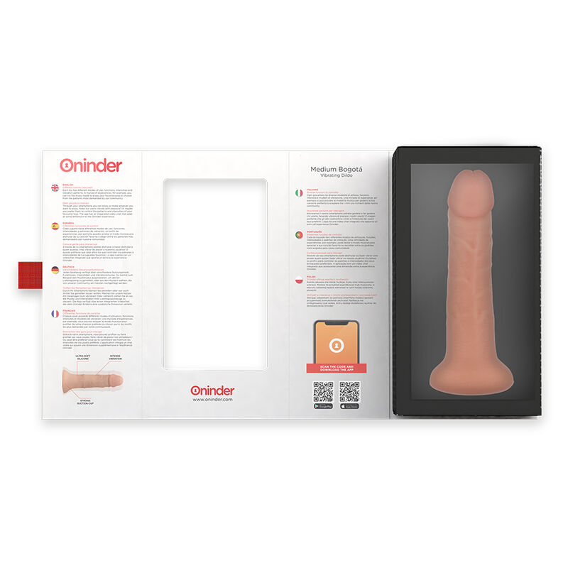 ONINDER - MEDIUM BOGOTÁ VIBRATOR DILDO 9 SPEEDS NATURAL 20 CM -O- 4.2 CM - FREE APP - Bild 4