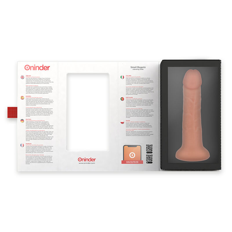 ONINDER - SMALL BOGOTÁ VIBRATOR DILDO 9 SPEEDS NATURAL 17.5 CM -O- 4 CM - FREE APP - Bild 6
