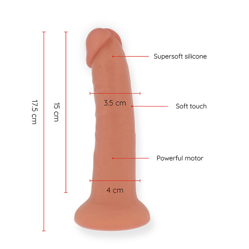 ONINDER - SMALL BOGOTÁ VIBRATOR DILDO 9 SPEEDS NATURAL 17.5 CM -O- 4 CM - FREE APP - Bild 3