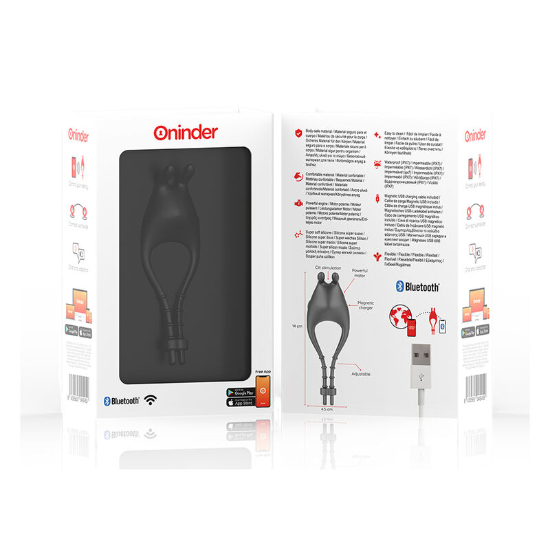 ONINDER - PAMPA RECHARGEABLE ADJUSTABLE VIBRATOR RING WITH CLITORIS STIMULATOR 10 SPEED - FREE APP - Bild 6