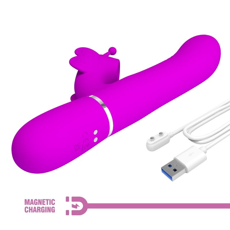 Alternative view of PRETTY LOVE - MULTIFUNCTION RABBIT VIBRATOR 4 IN 1 BUTTERFLY FUCHSIA