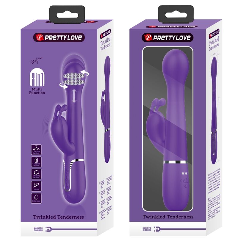 PRETTY LOVE - DEJON RABBIT VIBRATOR 3 IN 1 MULTIFUNCTION PURPLE - Bild 5