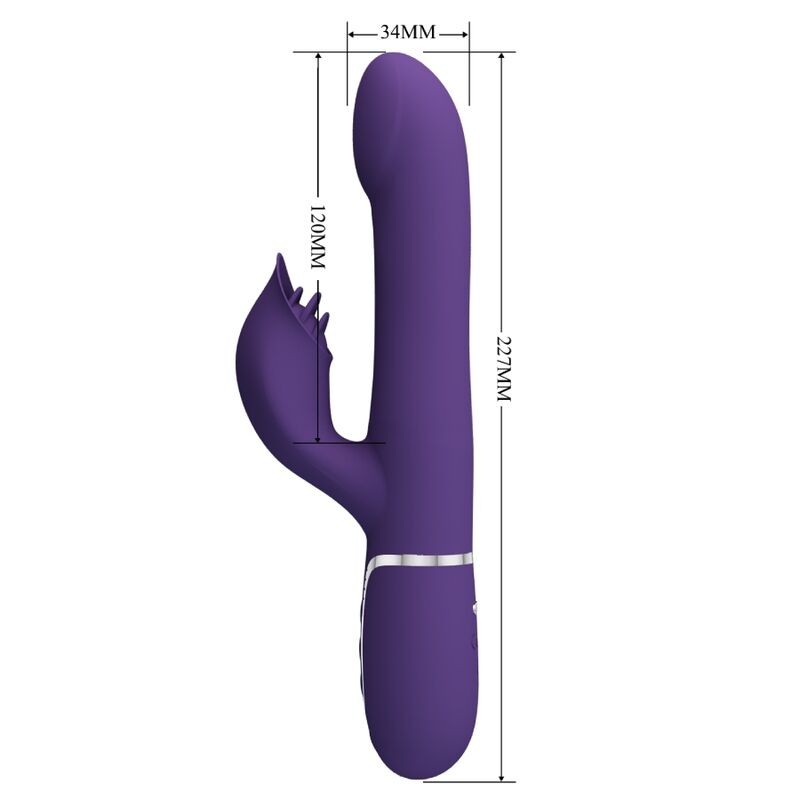 PRETTY LOVE - ZALIN RABBIT VIBRATOR PEARLS 4 IN 1 PURPLE - Bild 5