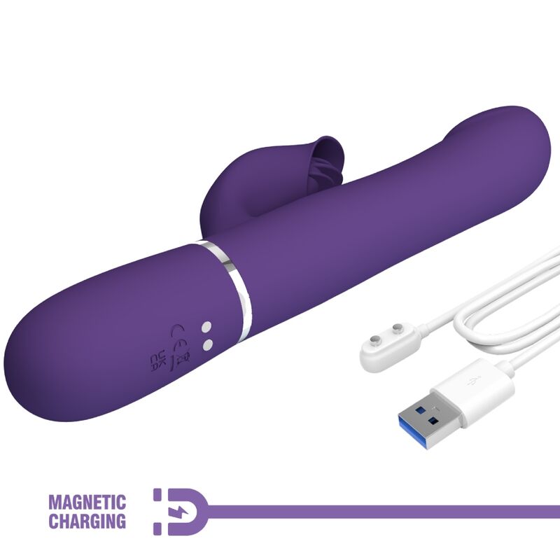 PRETTY LOVE - ZALIN RABBIT VIBRATOR PEARLS 4 IN 1 PURPLE - Bild 7