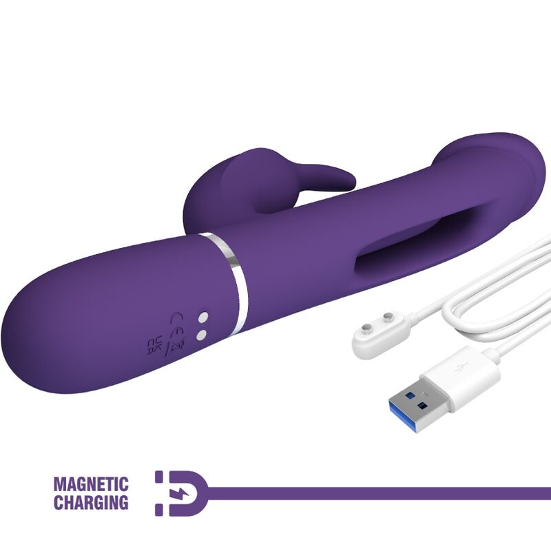 PRETTY LOVE - KAMPAS RABBIT 3 IN 1 MULTIFUNCTION VIBRATOR WITH TONGUE VIOLET - Bild 8