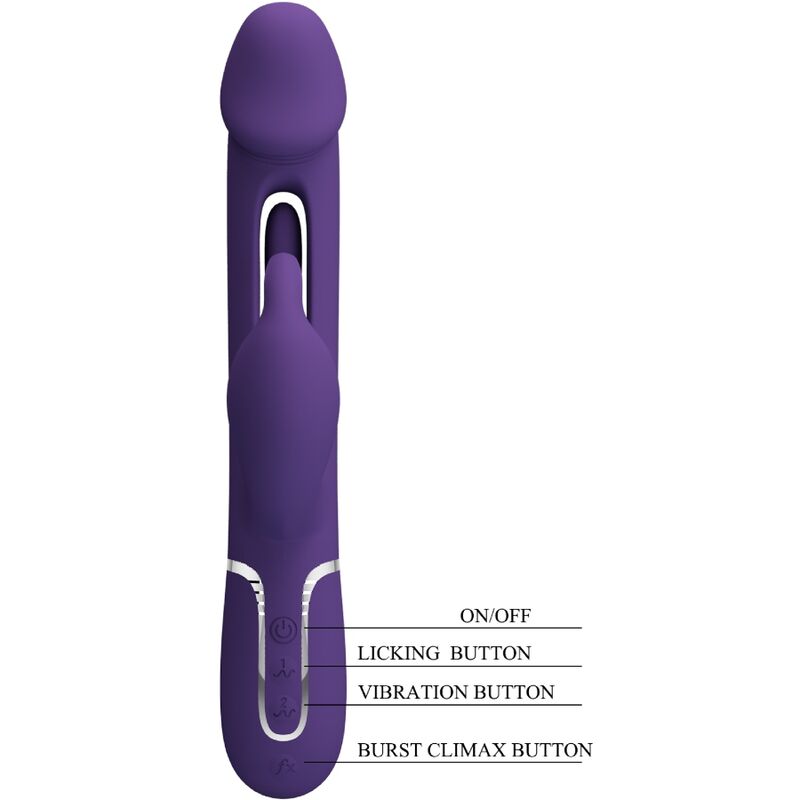 PRETTY LOVE - KAMPAS RABBIT 3 IN 1 MULTIFUNCTION VIBRATOR WITH TONGUE VIOLET - Bild 7