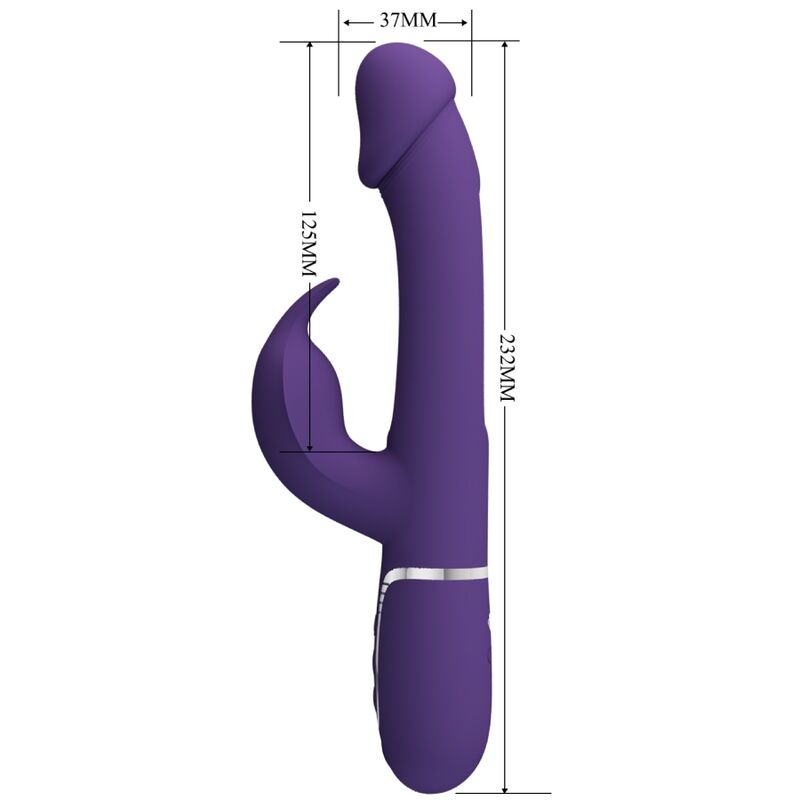 PRETTY LOVE - KAMPAS RABBIT 3 IN 1 MULTIFUNCTION VIBRATOR WITH TONGUE VIOLET - Bild 6