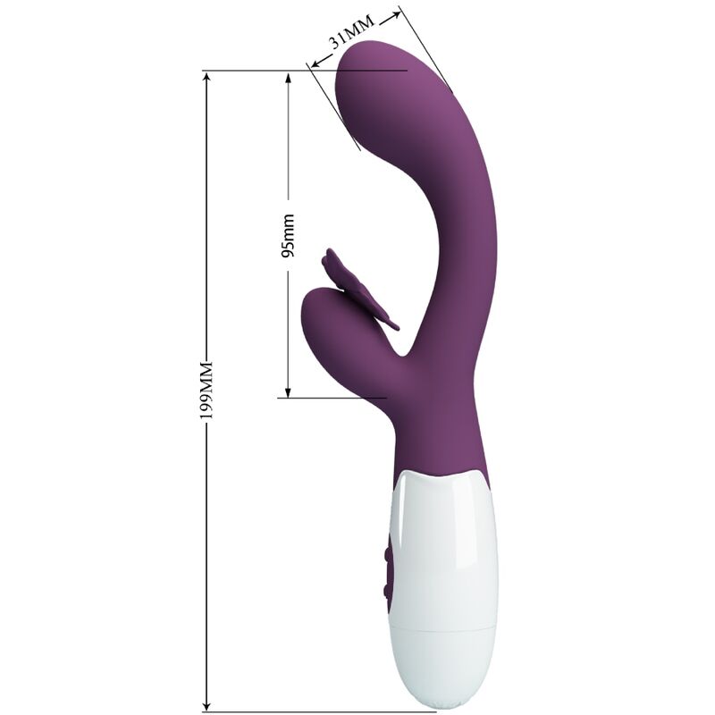 Alternative view of PRETTY LOVE - BUTTERFLY KISS RABBIT VIBRATOR & G-SPOT STIMULATOR PURPLE