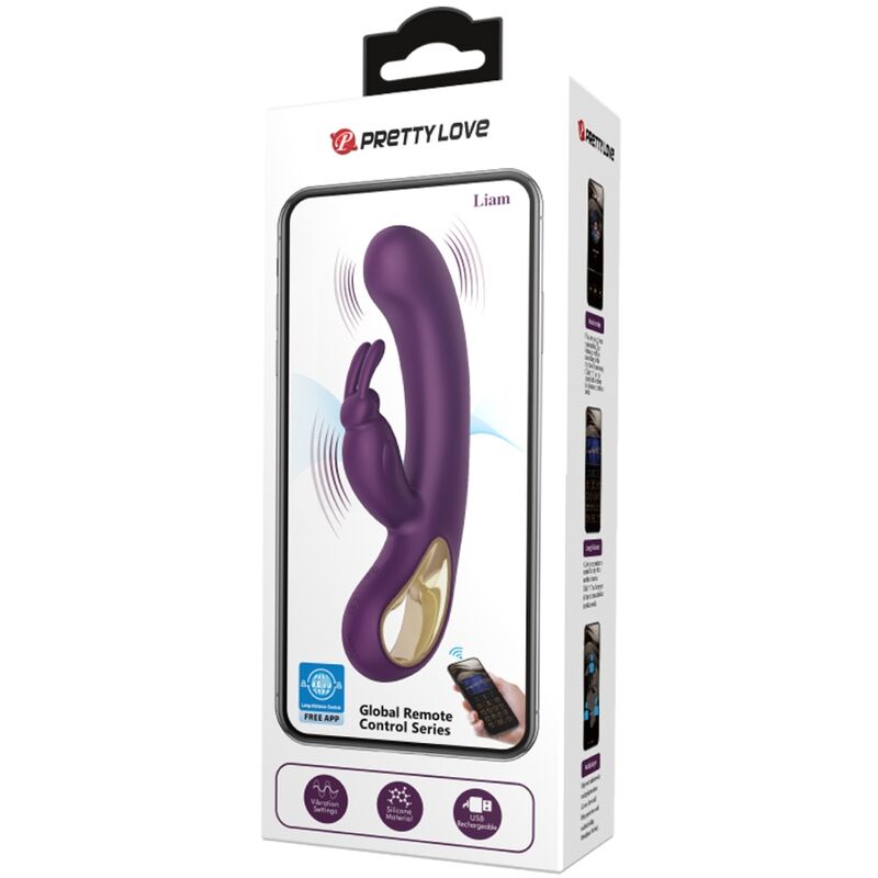 PRETTY LOVE - LIAM RABBIT VIBRATOR & G SPOT STIMULATOR PURPLE - Bild 3