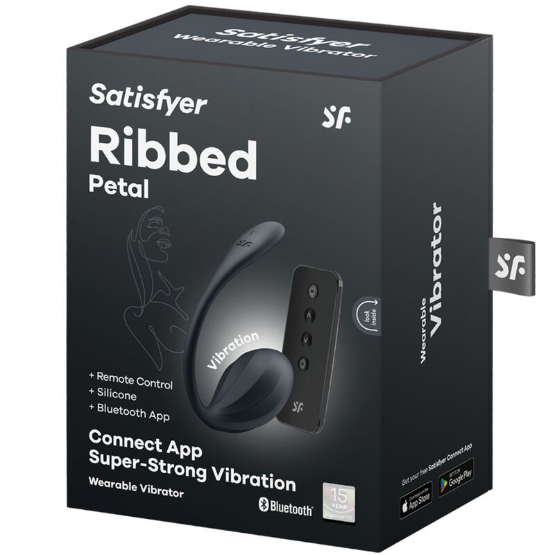 SATISFYER - RIBBED PETAL G POINT STIMULATOR REMOTE CONTROL BLACK FREE APP - Bild 7