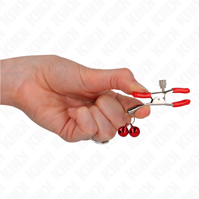 KINK - RED DOUBLE BELL NIPPLE CLAMP RED 6 CM - Bild 4