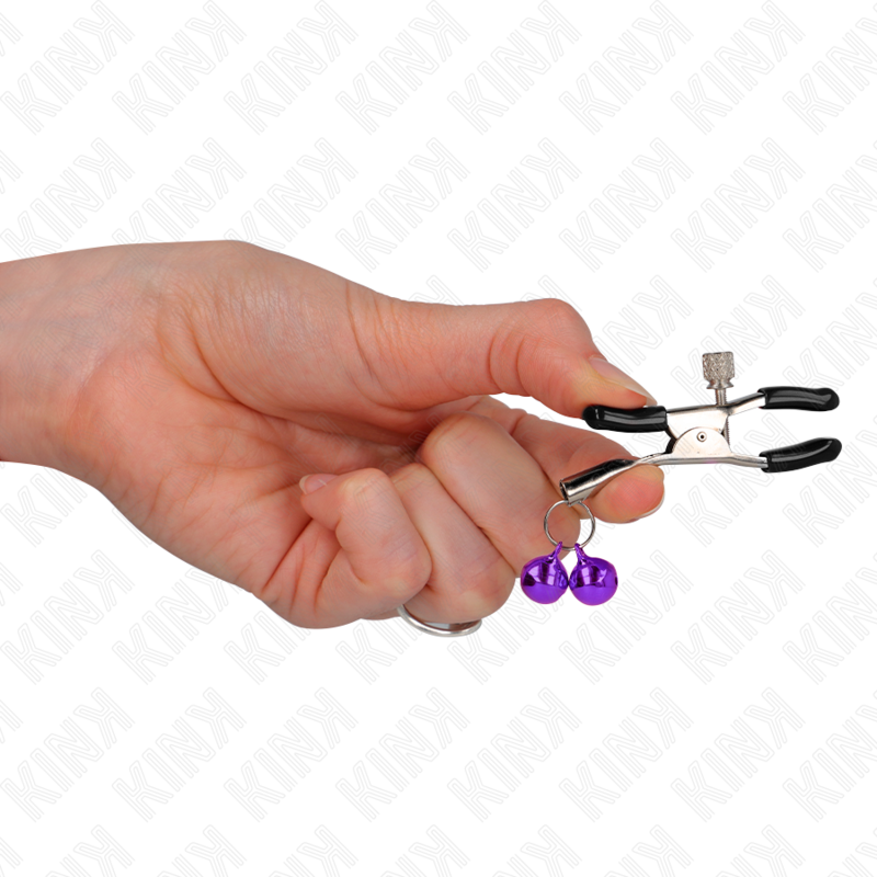 KINK - DOUBLE BELL NIPPLE CLAMP PURPLE 6 CM - Bild 2
