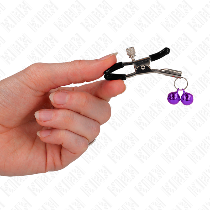 KINK - DOUBLE BELL NIPPLE CLAMP PURPLE 6 CM - Bild 4