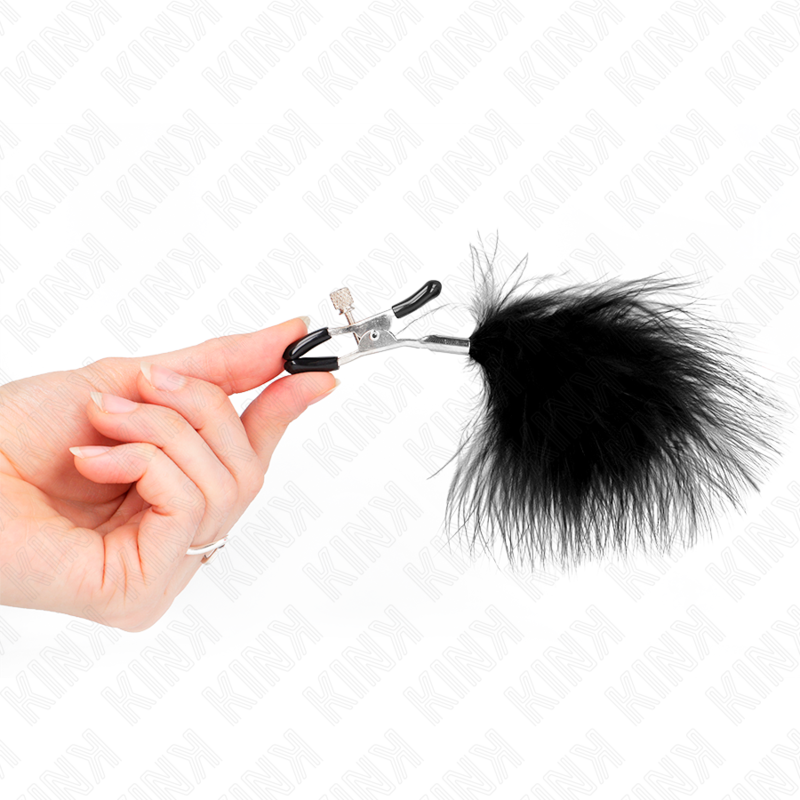 KINK - FEATHER NIPPLE CLAMP BLACK 7 CM - Bild 3
