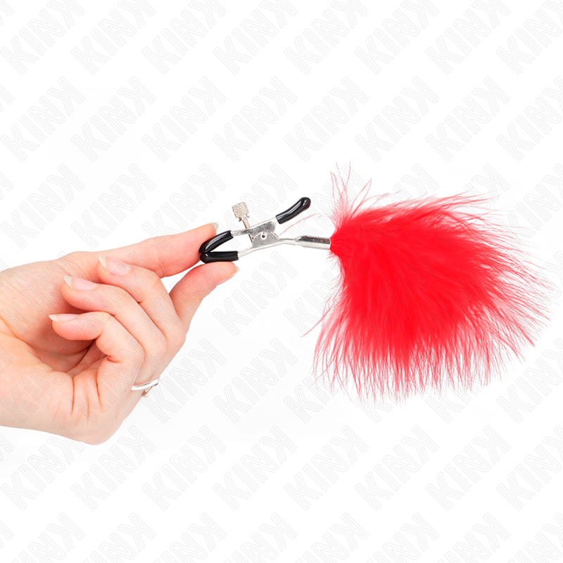 KINK - FEATHER NIPPLE CLAMP RED 7 CM - Bild 4