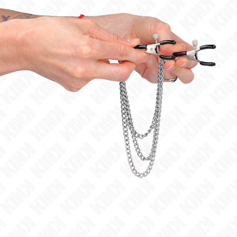 KINK - NIPPLE CLAMPS WITH 3 CHAINS SILVER 20/23/28 CM - Bild 3