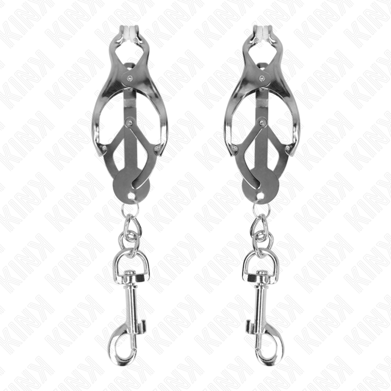 KINK - JAPANESE CLOVER NIPPLE CLAMPS WITH HOOKS SILVER - Bild 5