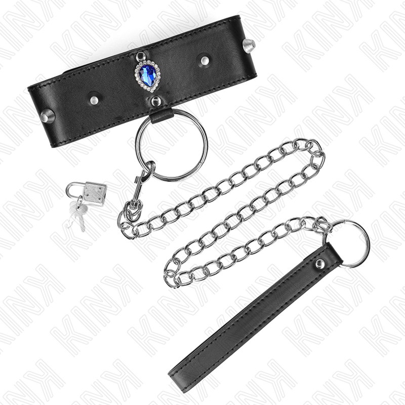KINK - NECKLACE 65 CM WITH STRAP WITH BLUE DIAMONDS ADJUSTABLE 36-43 CM X 5 CM - Bild 5