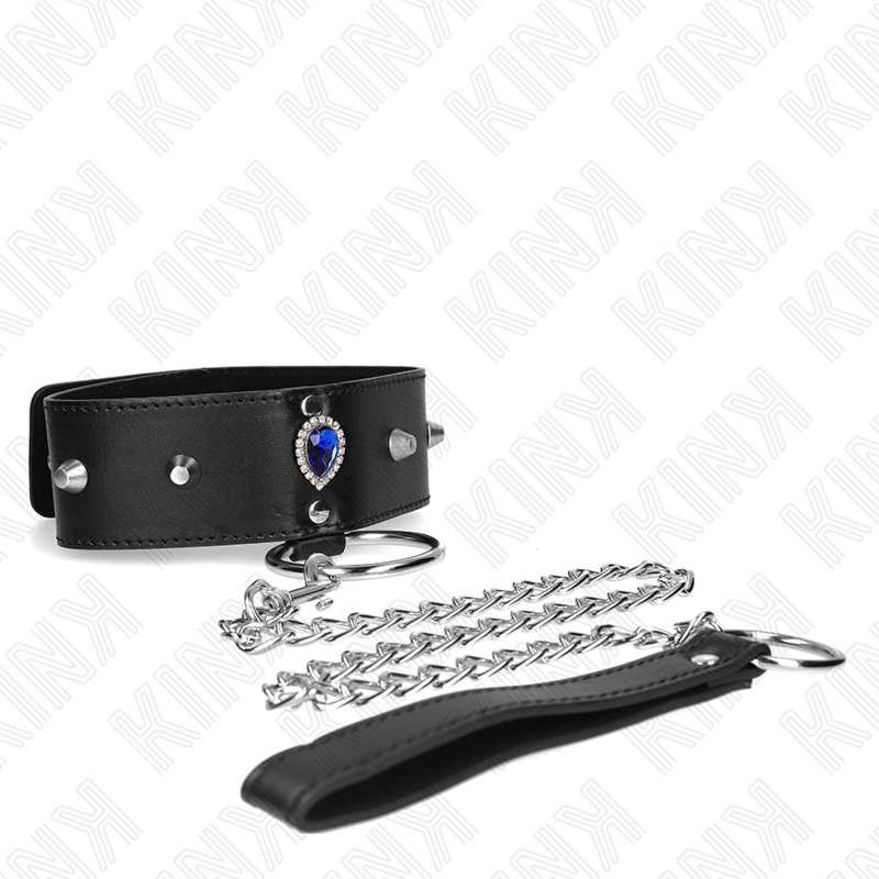 Alternative view of KINK - NECKLACE 65 CM WITH STRAP WITH BLUE DIAMONDS ADJUSTABLE 36-43 CM X 5 CM