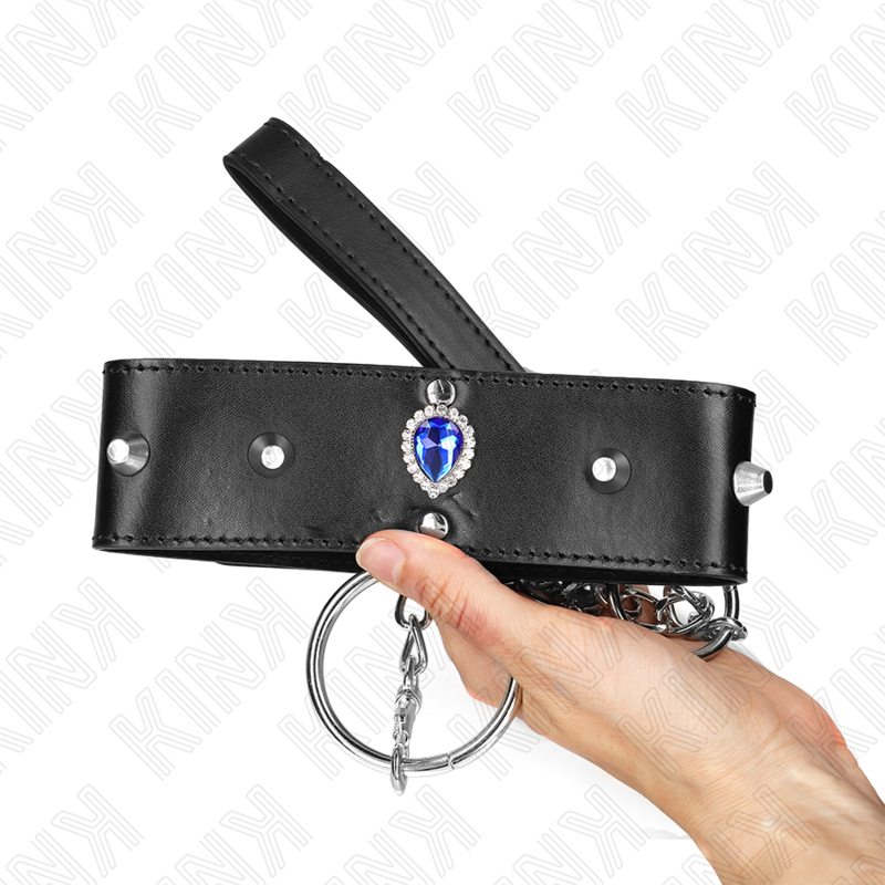 KINK - NECKLACE 65 CM WITH STRAP WITH BLUE DIAMONDS ADJUSTABLE 36-43 CM X 5 CM - Bild 4