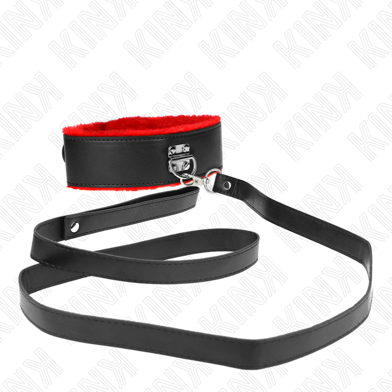 KINK - NECKLACE WITH BELT 116 CM WITH RED LEATHER STRAP ADJUSTABLE 40-48 CM X 6 CM - Bild 3